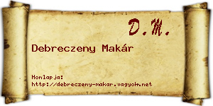 Debreczeny Makár névjegykártya