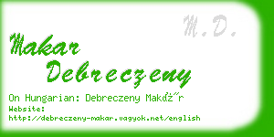 makar debreczeny business card